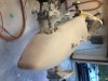 Sanding with the longboard to get the coke bottle shape that I want